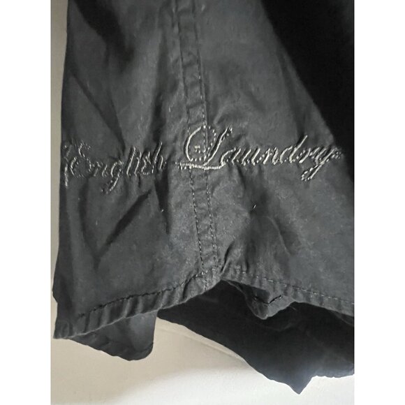 English Laundry Mens Black Shirt L Button Up Embroidered Christopher Wicks M23 - Picture 5 of 14